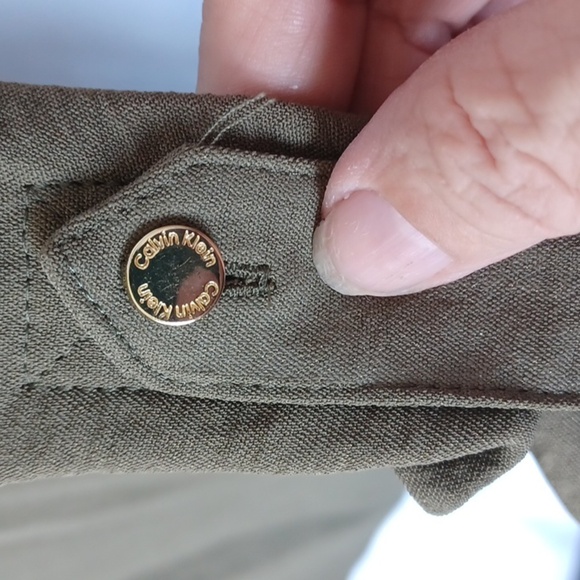 Calvin Klein Textured Roll Tab Button Down Shirt, Olive Green, NWOT - Picture 5 of 8